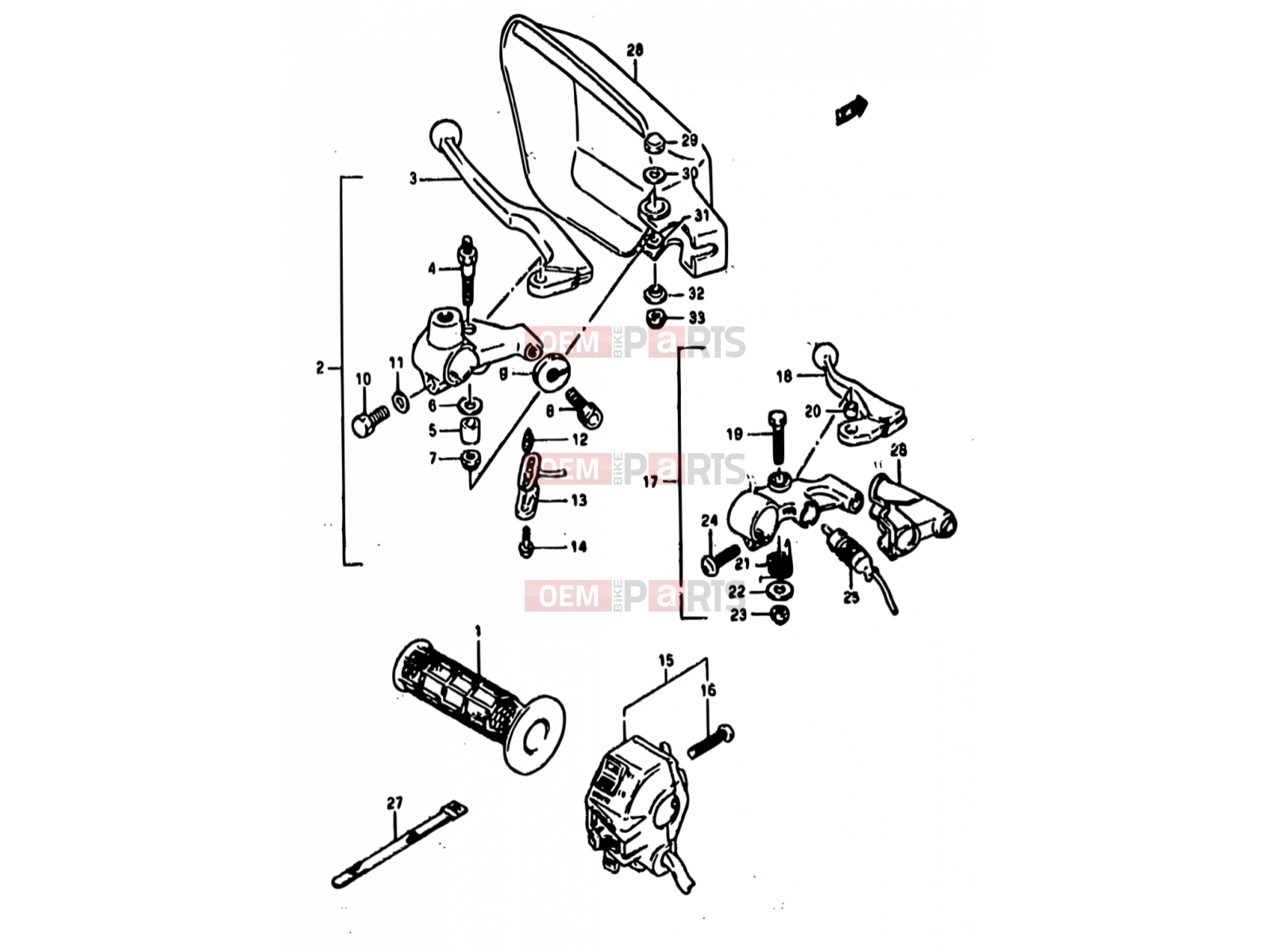 SUZUKI DR800S / DR800SU L (1990) 42 - LEFT HANDLE SWITCH