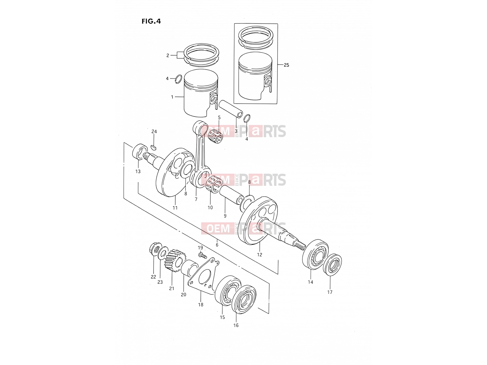 SUZUKI DS80 M (1991) (E24) 4 - CRANKSHAFT