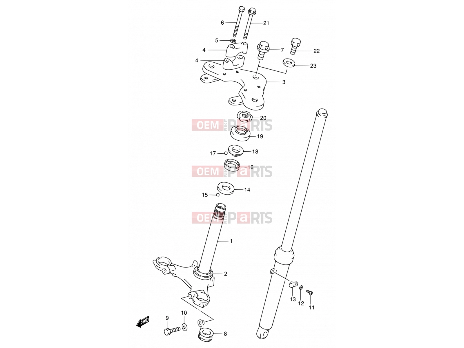 SUZUKI DS80 T (1996) (E03,E28,E33) 29 - STEERING STEM