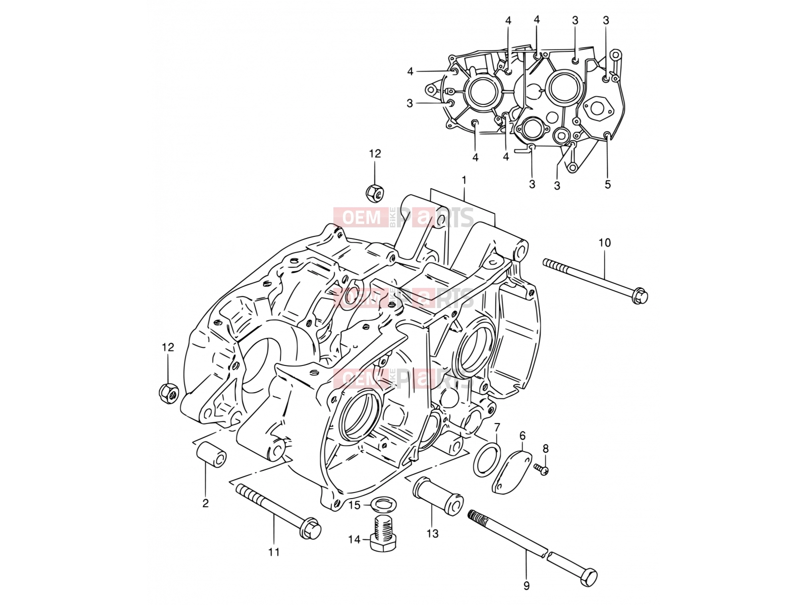 SUZUKI DS80 V (1997) (E03,E28,E33) 2 - CRANKCASE