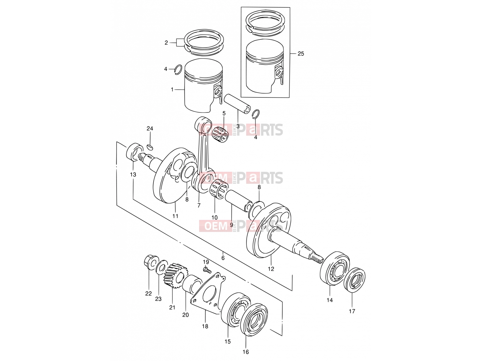 SUZUKI DS80 V (1997) (E03,E28,E33) 4 - CRANKSHAFT