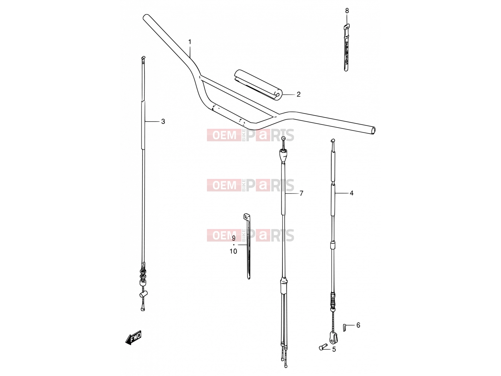 SUZUKI DS80 V (1997) (E03,E28,E33) 24 - HANDLEBAR