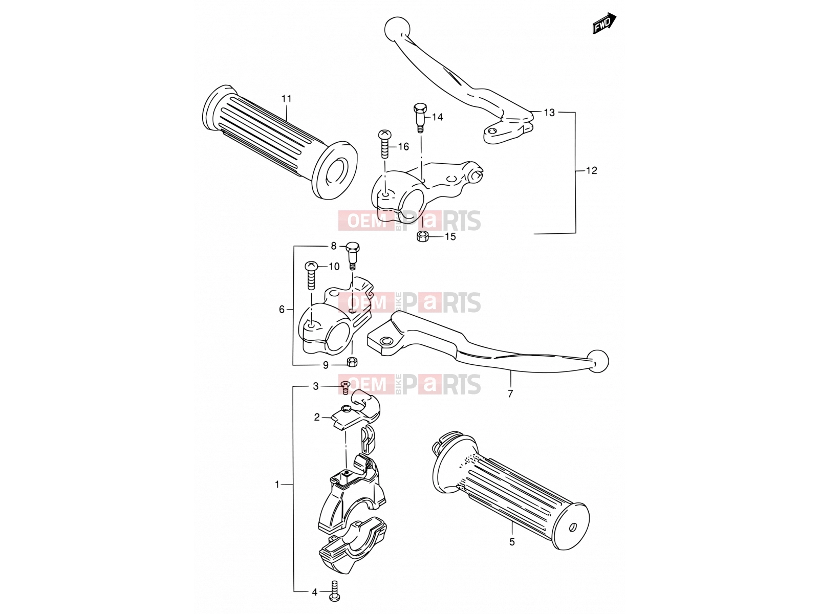 SUZUKI DS80 V (1997) (E03,E28,E33) 25 - HANDLE LEVER