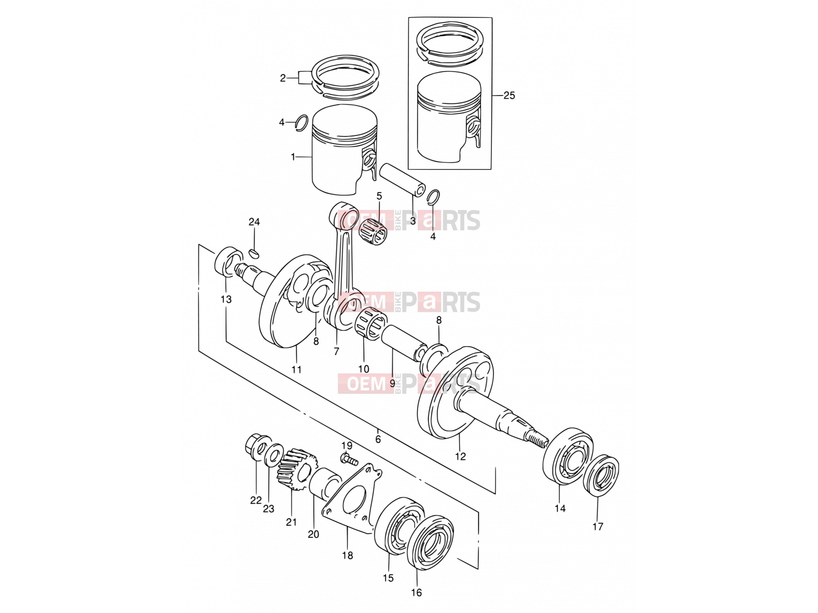 SUZUKI DS80 V (1997) (E24) 4 - CRANKSHAFT