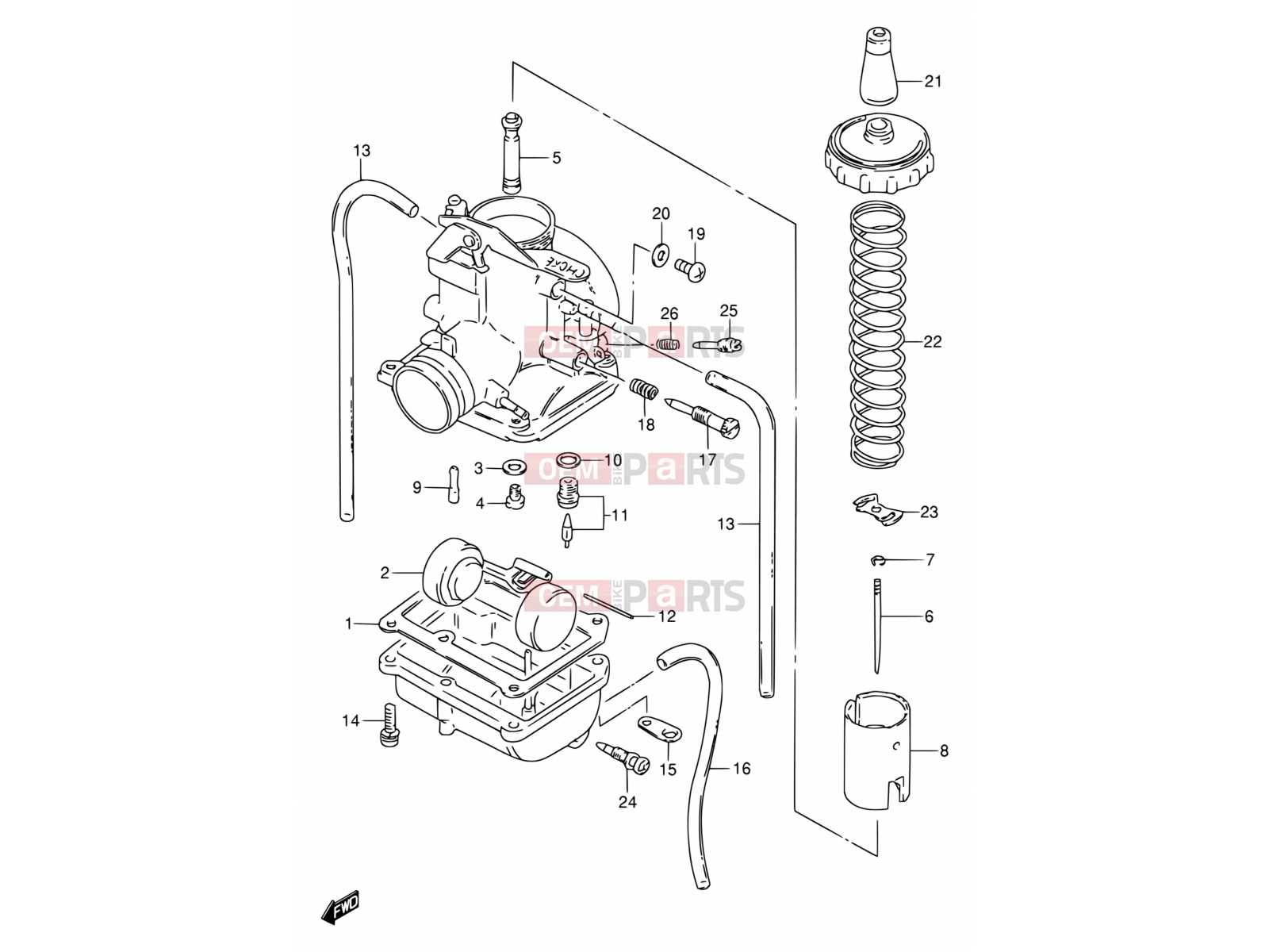 SUZUKI DS80 V (1997) (E24) 5 - CARBURETOR