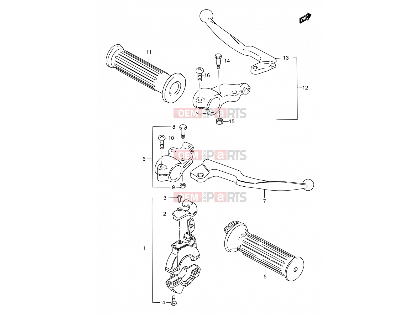 SUZUKI DS80 V (1997) (E24) 25 - HANDLE LEVER