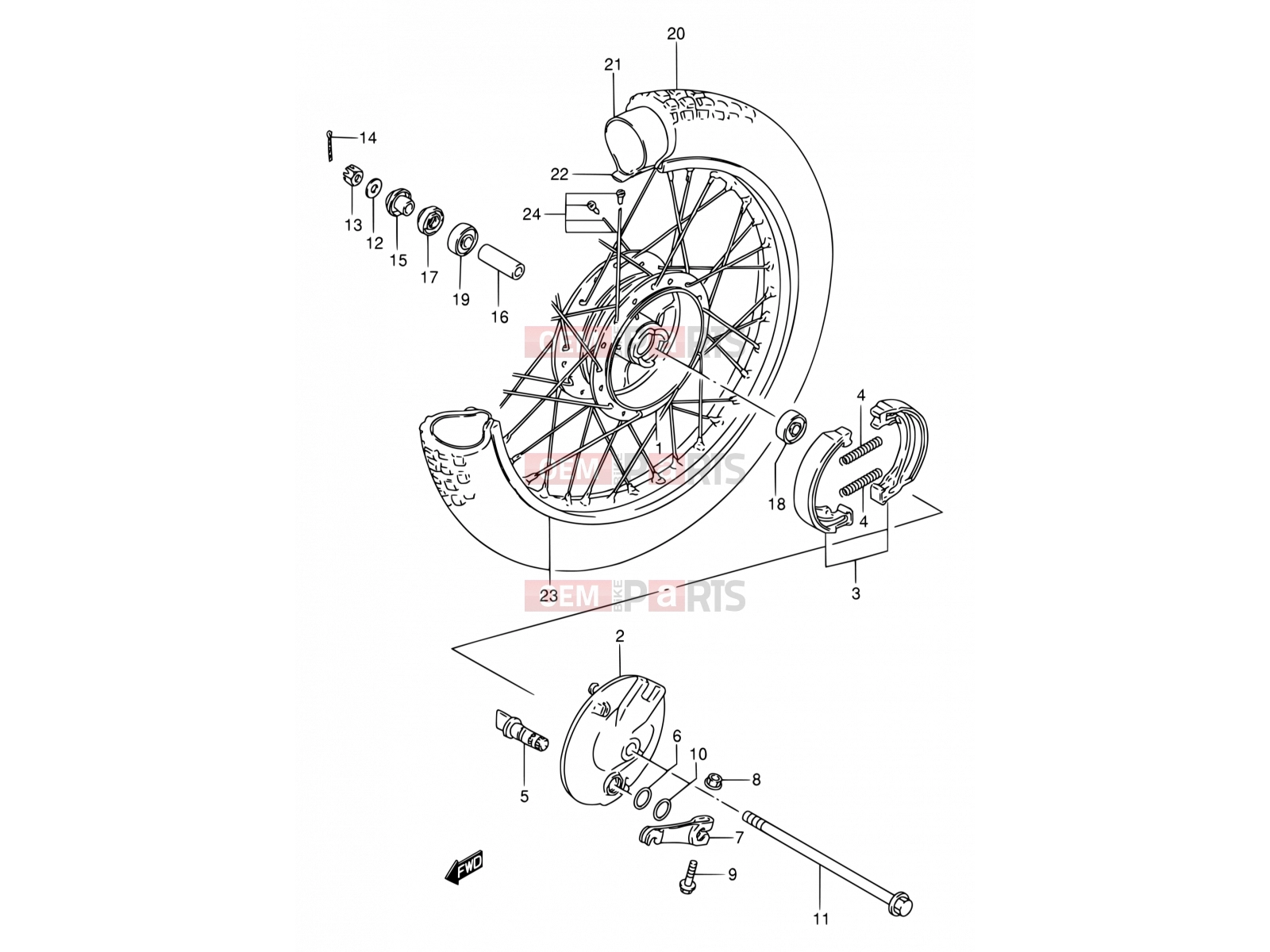 SUZUKI DS80 V (1997) (E24) 30 - FRONT WHEEL