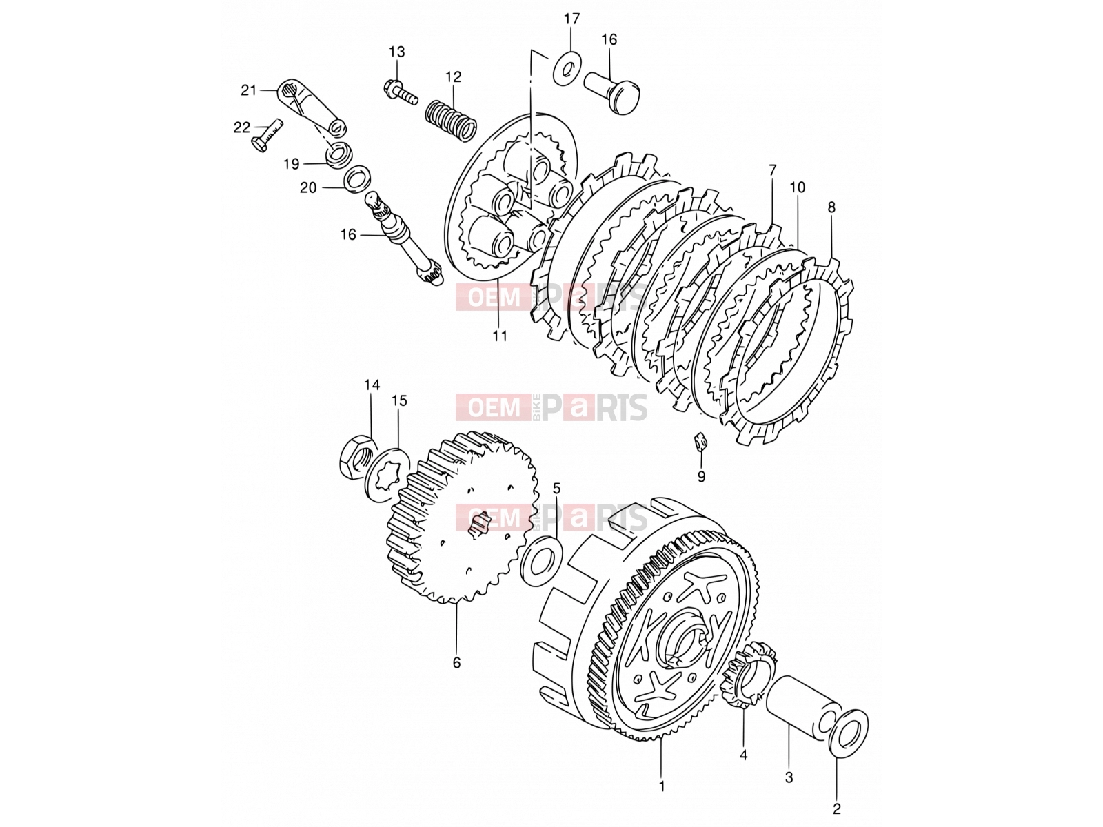 SUZUKI DS80 X (1999) (E03,E28,E33) 9 - CLUTCH