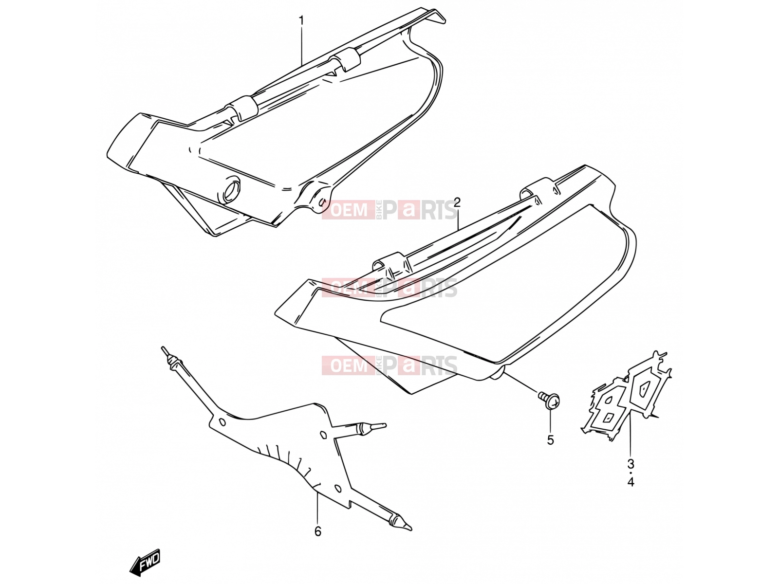 SUZUKI DS80 Y (2000) (E03,E28,E33) 22 - FRAME COVER