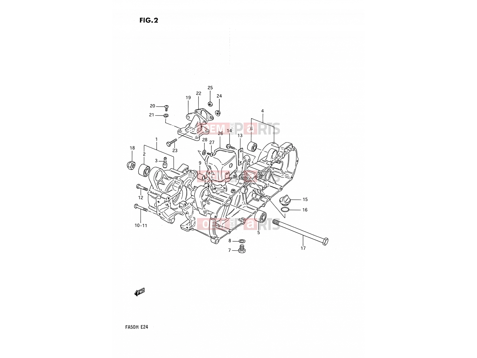 SUZUKI FA50 L (1990) 2 - CRANKCASE