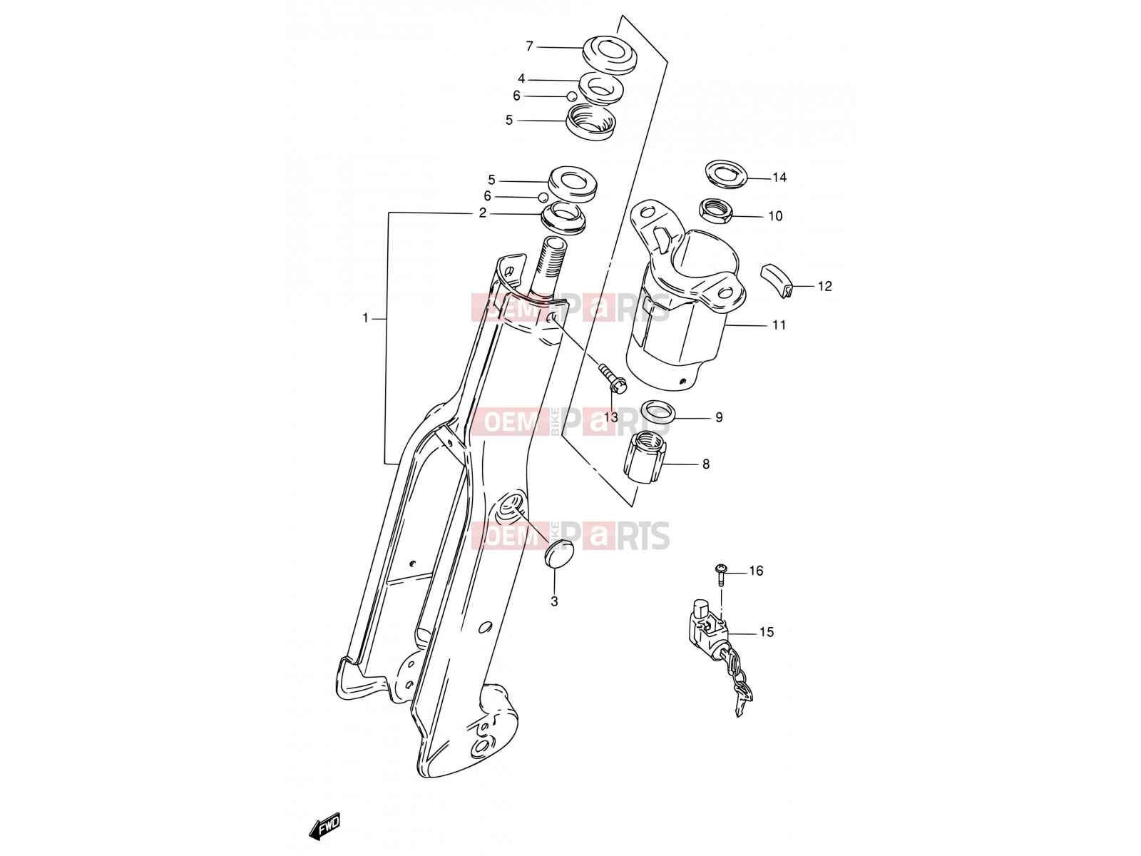 SUZUKI FB100 / FB100D S (1995) 46 - FRONT FORK