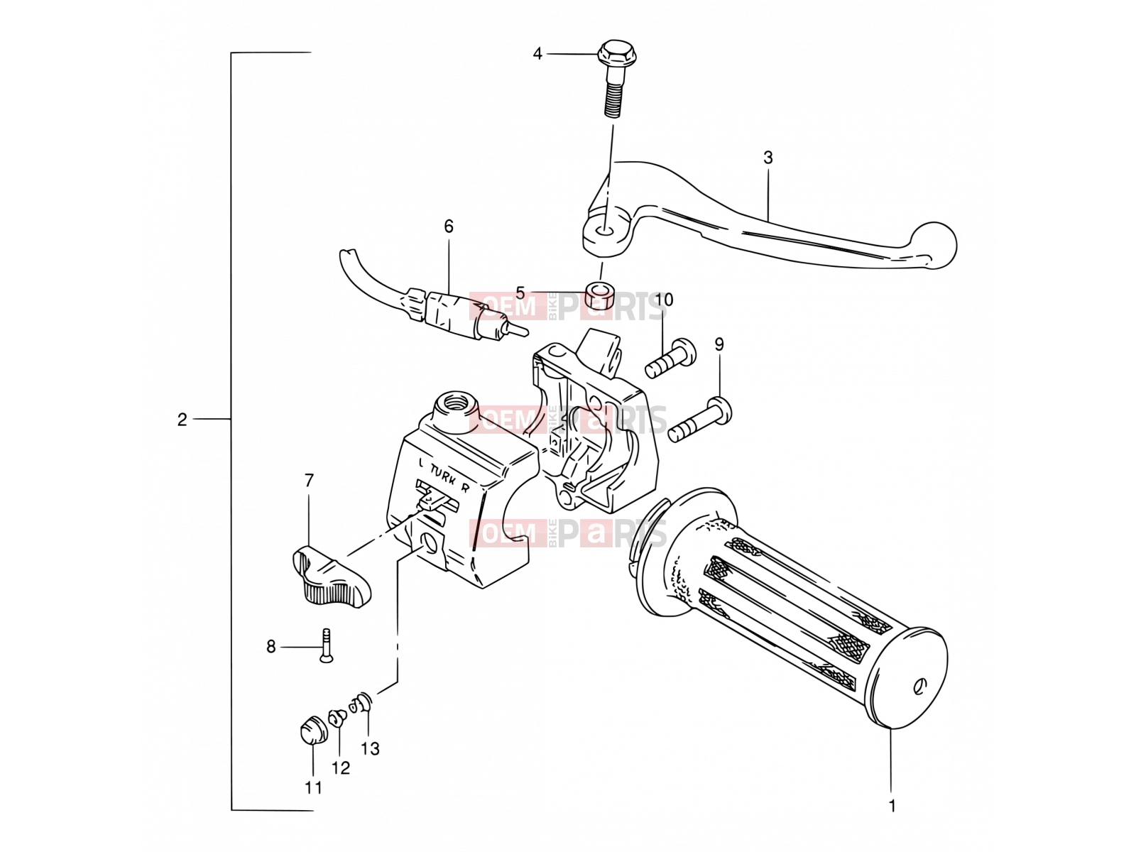 SUZUKI FB100 / FB100D V (1997) 41 - RIGHT HANDLE LEVER