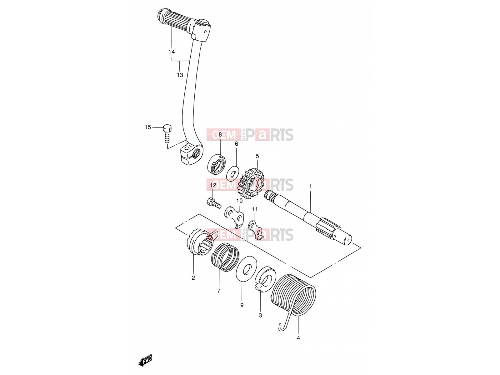 SUZUKI FB100 Y (2000) 17 - KICK STARTER