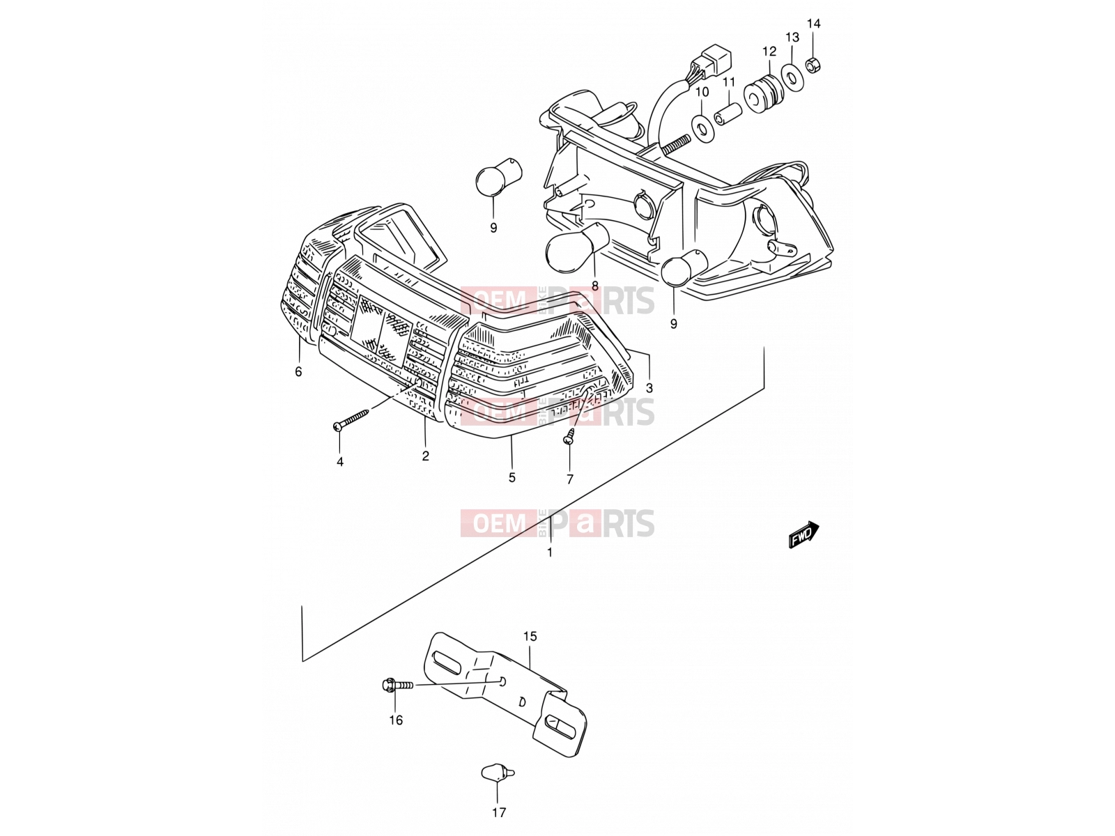 SUZUKI FB100 Y (2000) 27 - REAR COMBINATION LAMP (E01,E30,E43,E45,E71,P01)