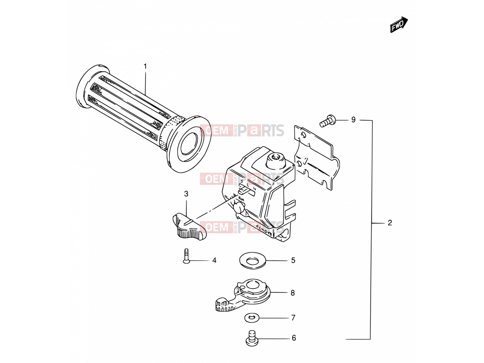 SUZUKI FB100 Y (2000) 42 - LEFT HANDLE LEVER