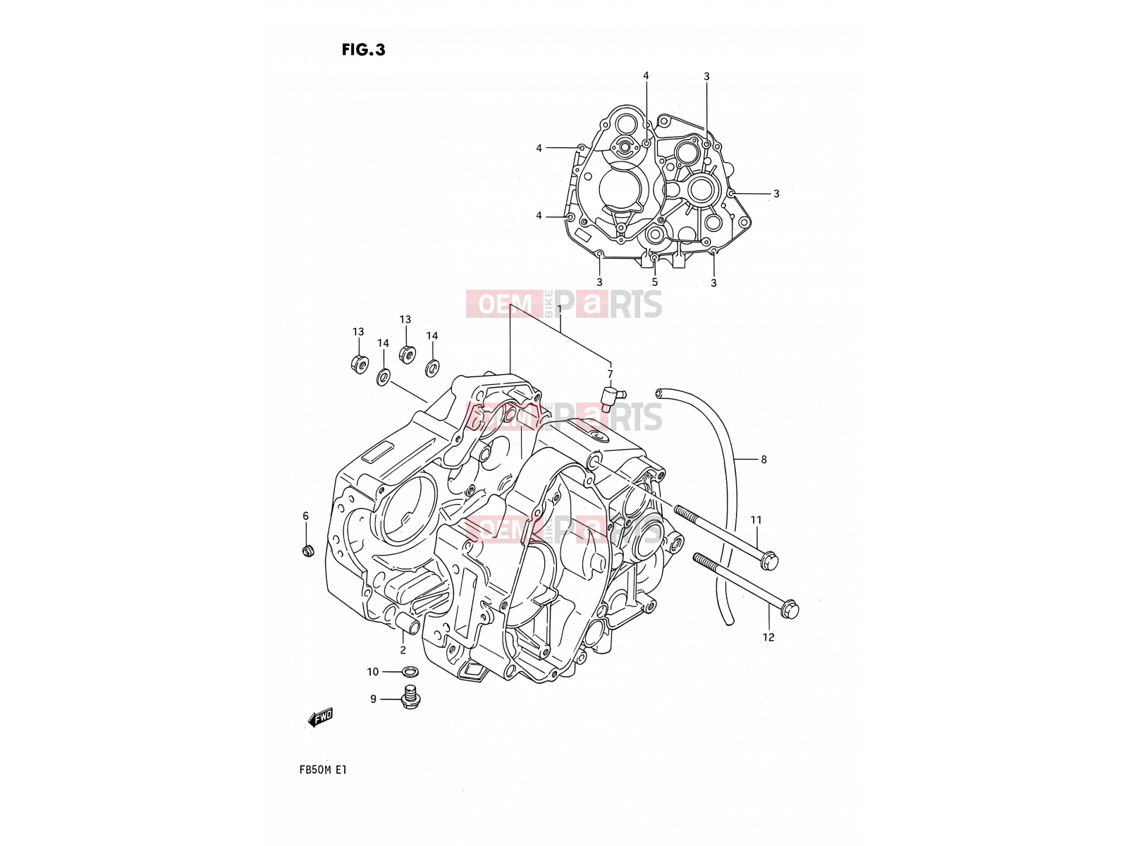 SUZUKI FB50 K (1989) 3 - CRANKCASE