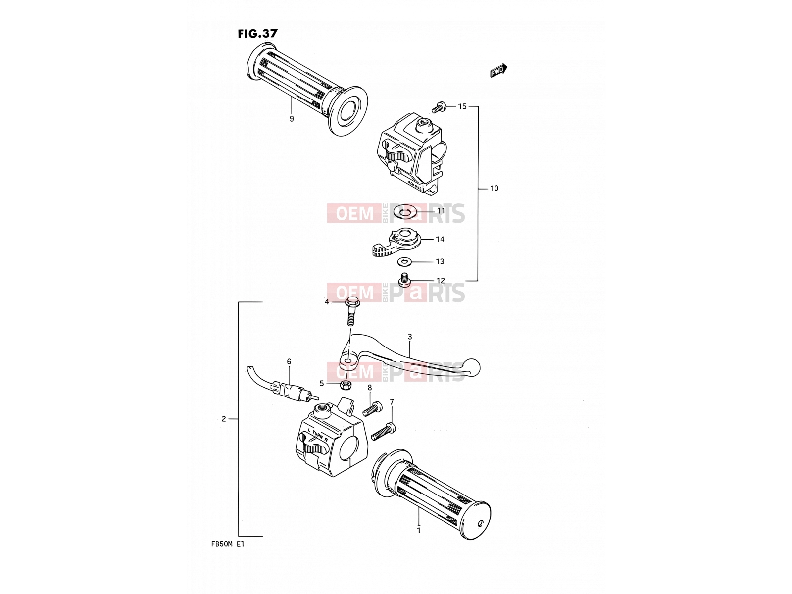 SUZUKI FB50 K (1989) 37 - HANDLE SWITCH