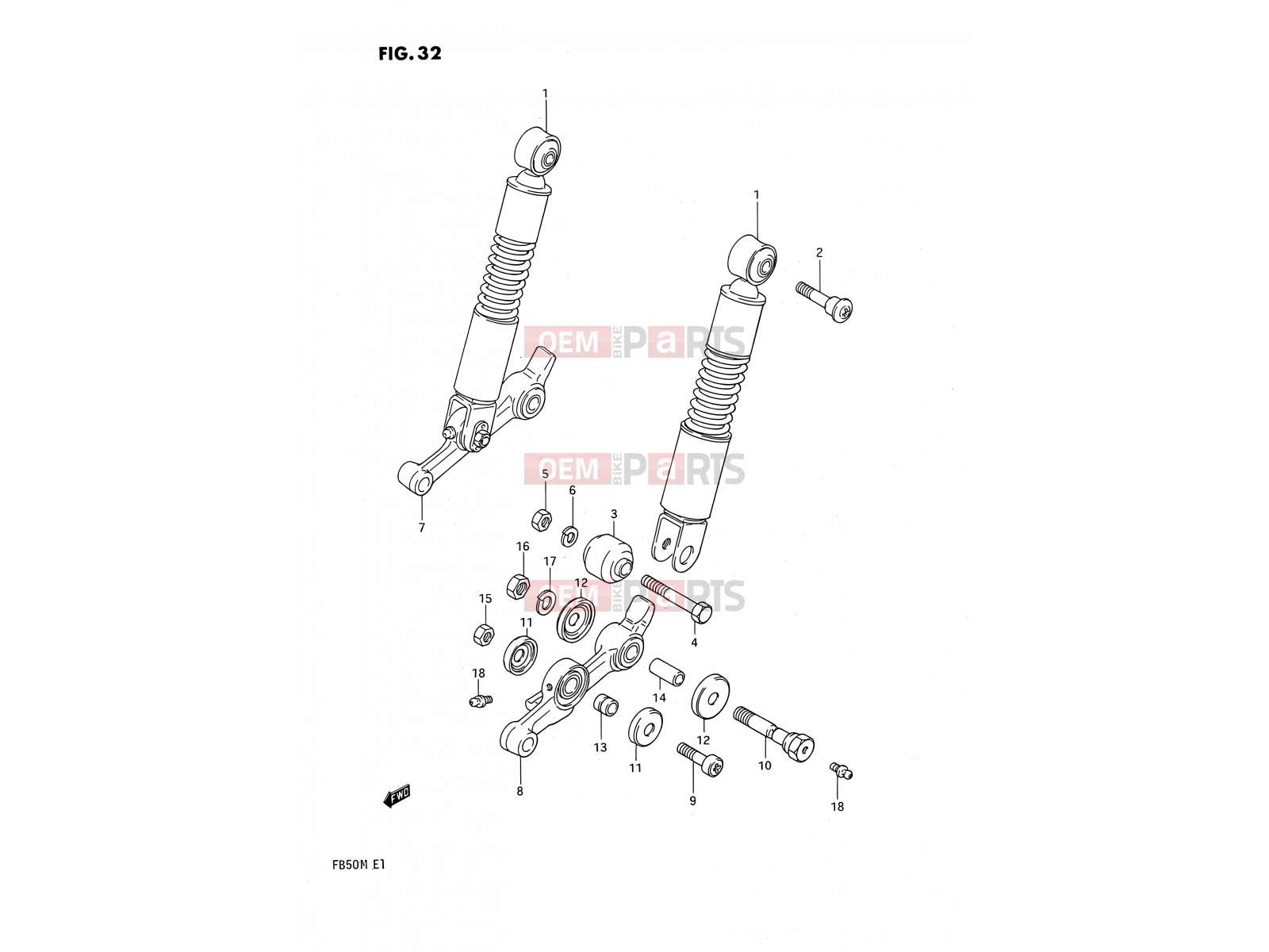 SUZUKI FB50 M (1991) 32 - FRONT SHOCK ABSORBER