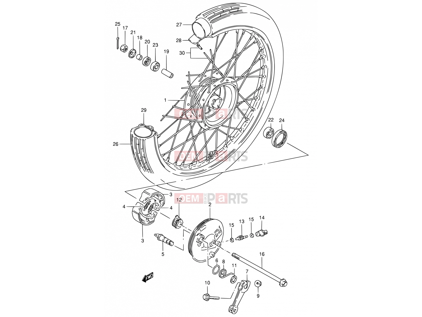 SUZUKI FB80 M (1991) 34 - FRONT WHEEL