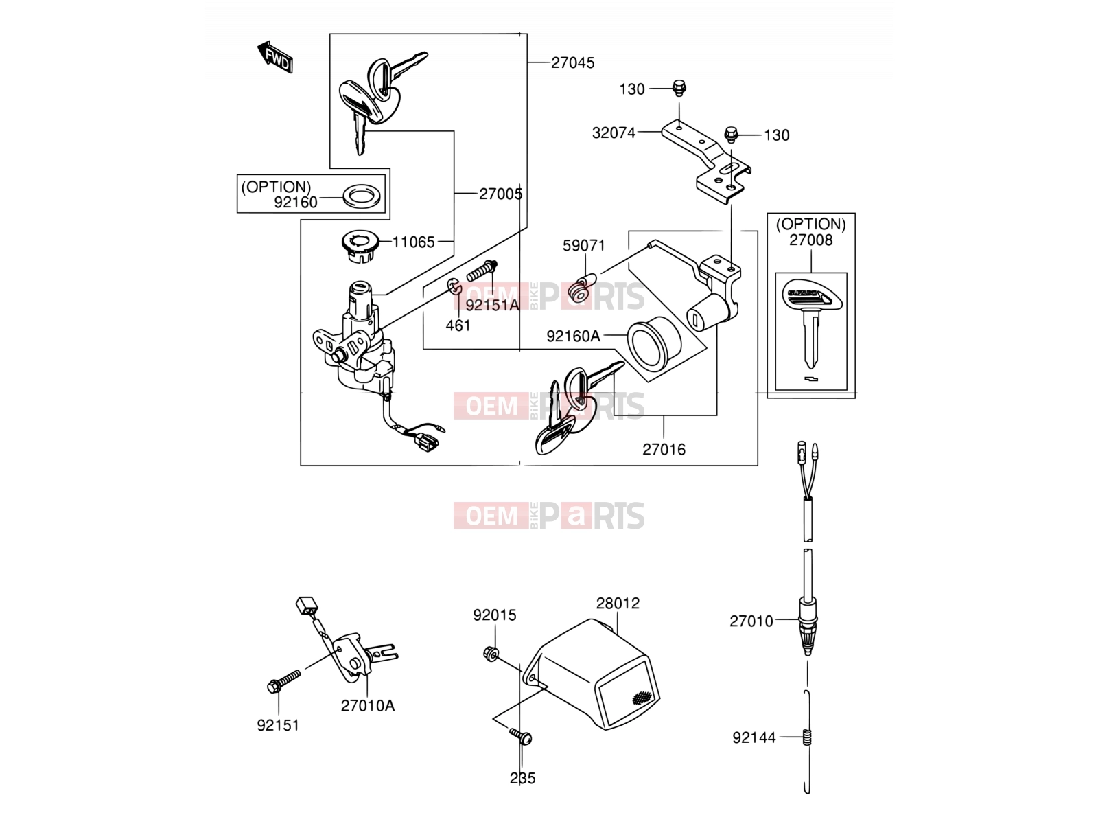 SUZUKI FD112K K3 (2003) Shogun (E41) 45 - IGNITION SWITCH