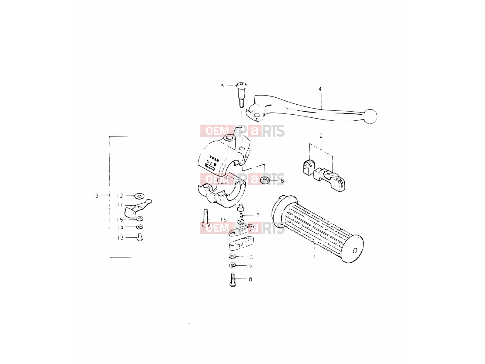 SUZUKI FR50 C (1978) 38 - THROTTLE GRIP - HANDLE SWITCH