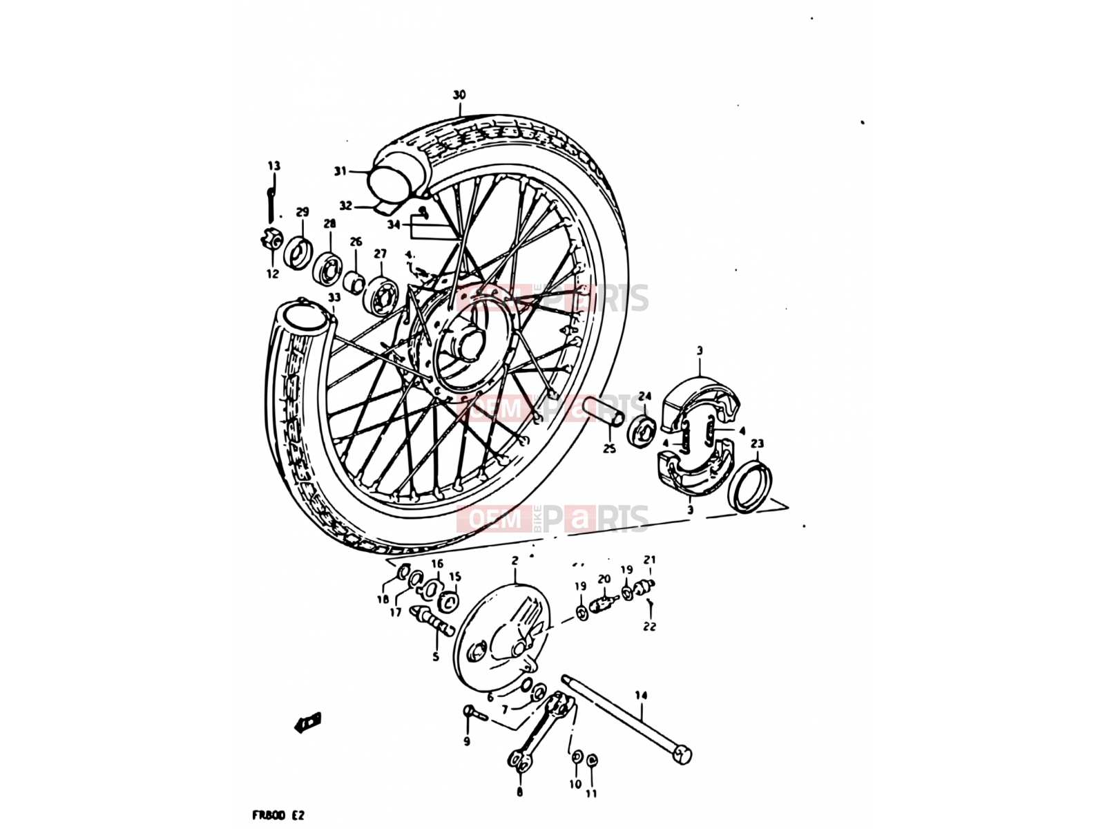 SUZUKI FR80 D (1983) 34 - FRONT WHEEL