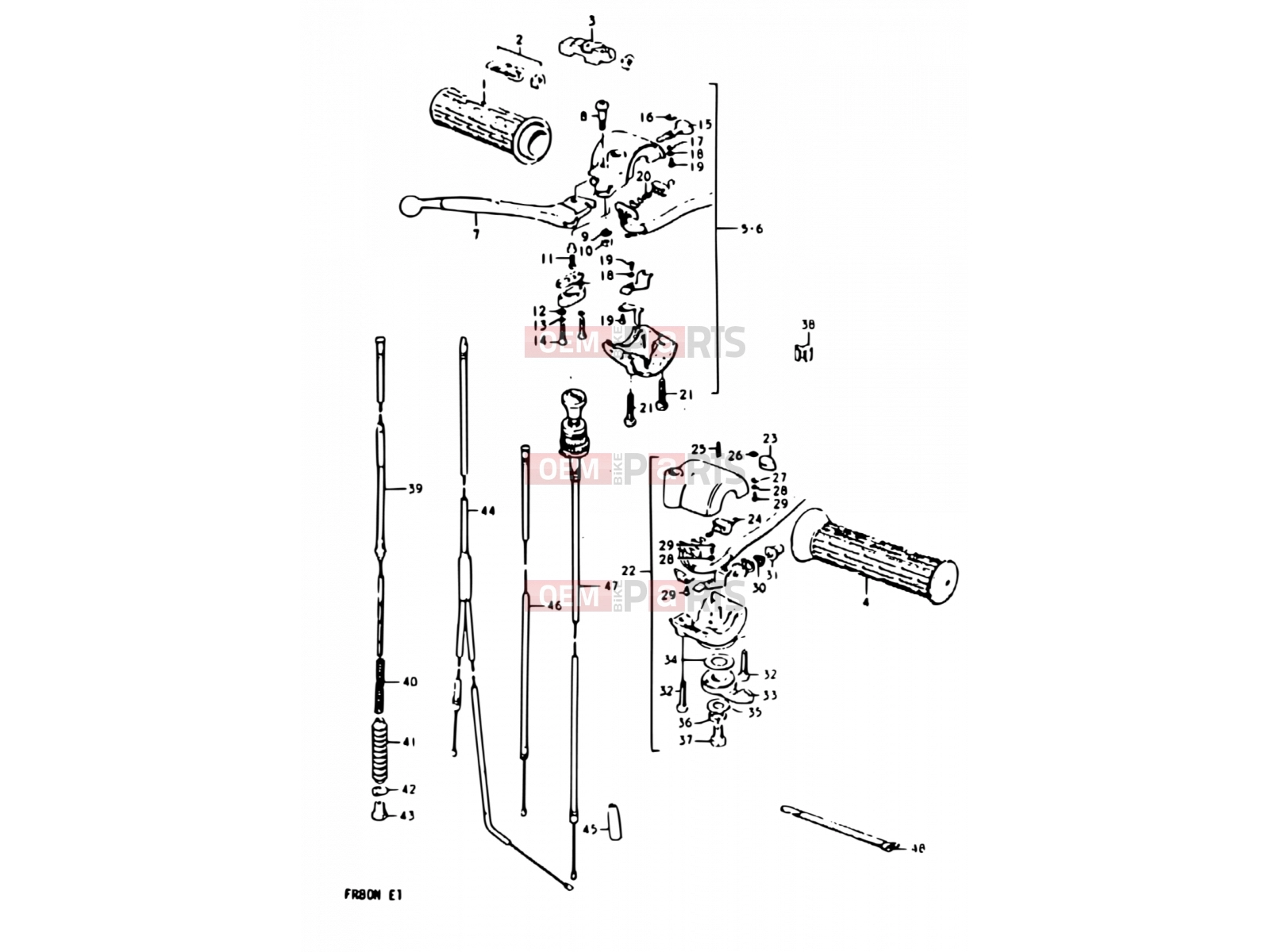 SUZUKI FR80 M (1991) 44 - GRIP - HANDLE SWITCH