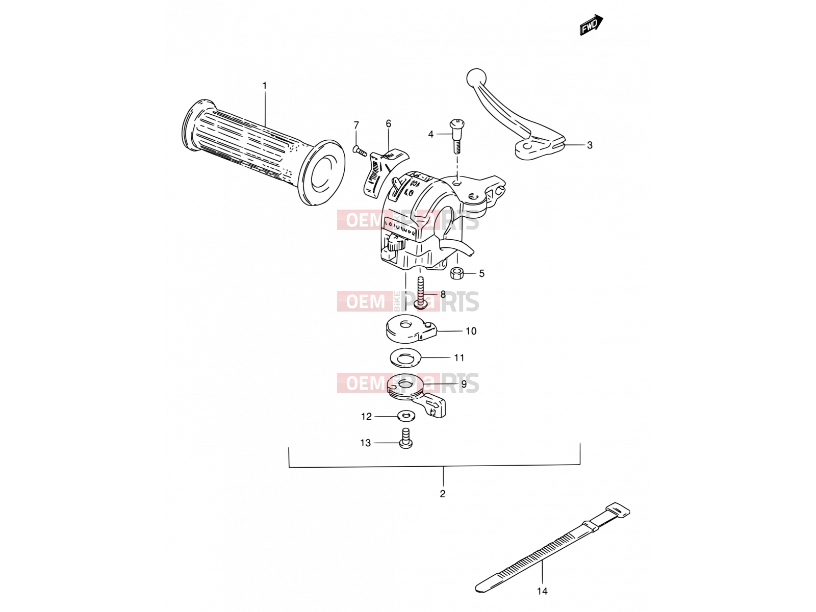 SUZUKI FZ50 K (1989) 49 - LEFT HANDLE SWITCH (E01,E02,E16,E50)