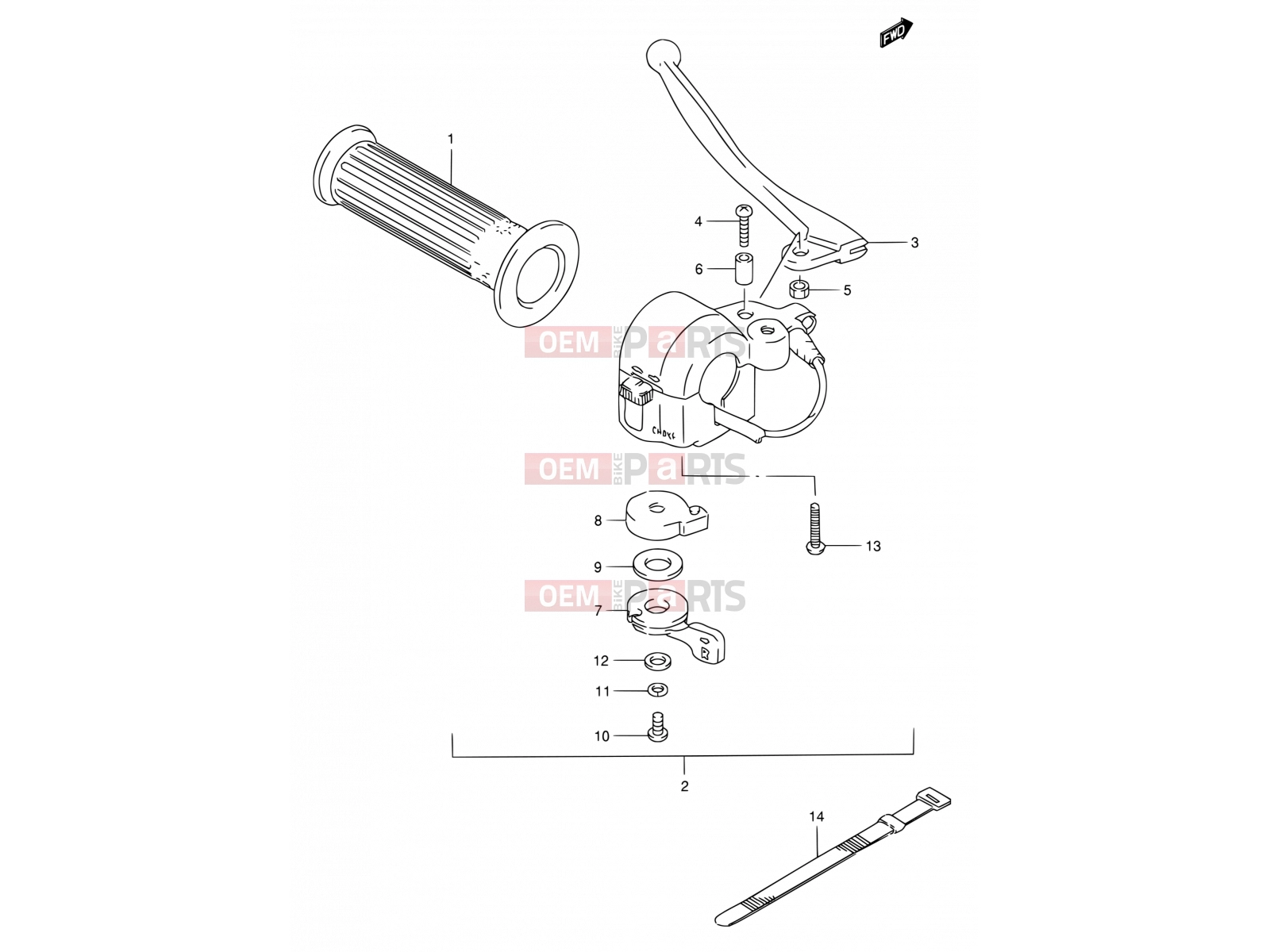 SUZUKI FZ50 K (1989) 51 - LEFT HANDLE SWITCH (E25)