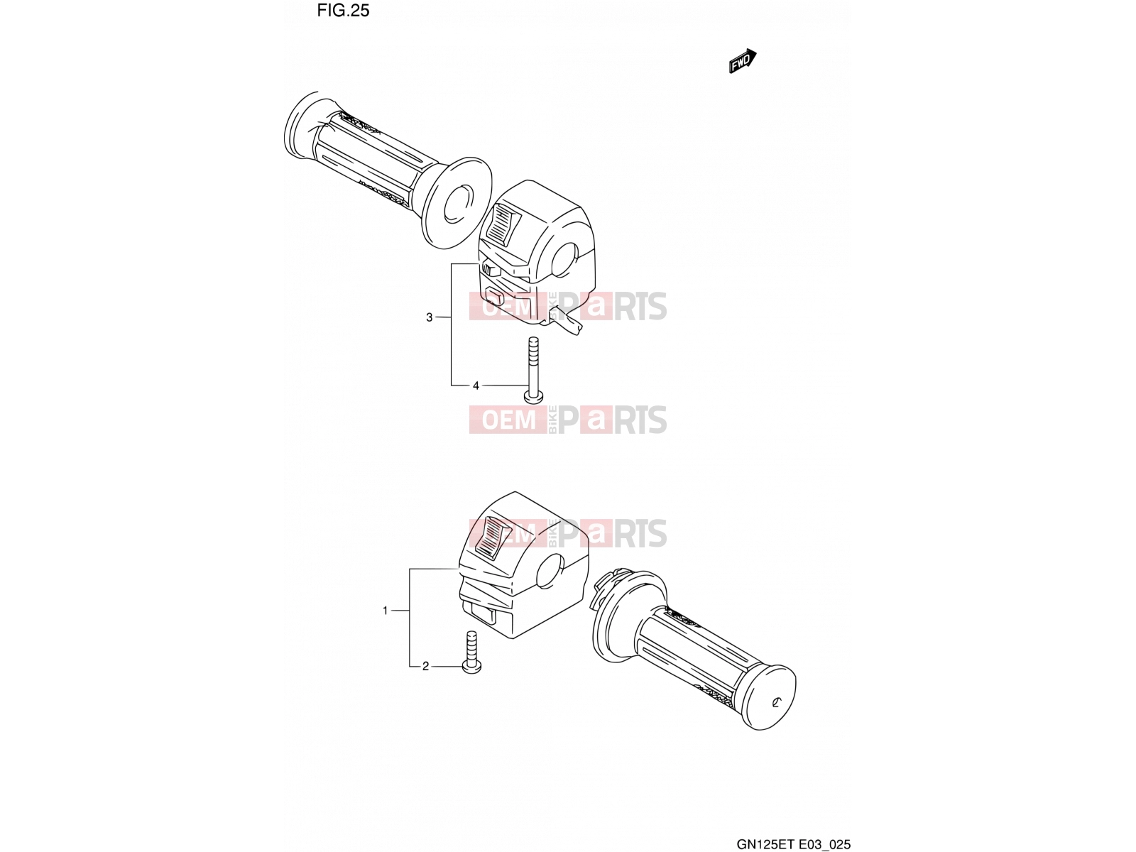 SUZUKI GN125E R (1994) (E03) 25 - HANDLE SWITCH
