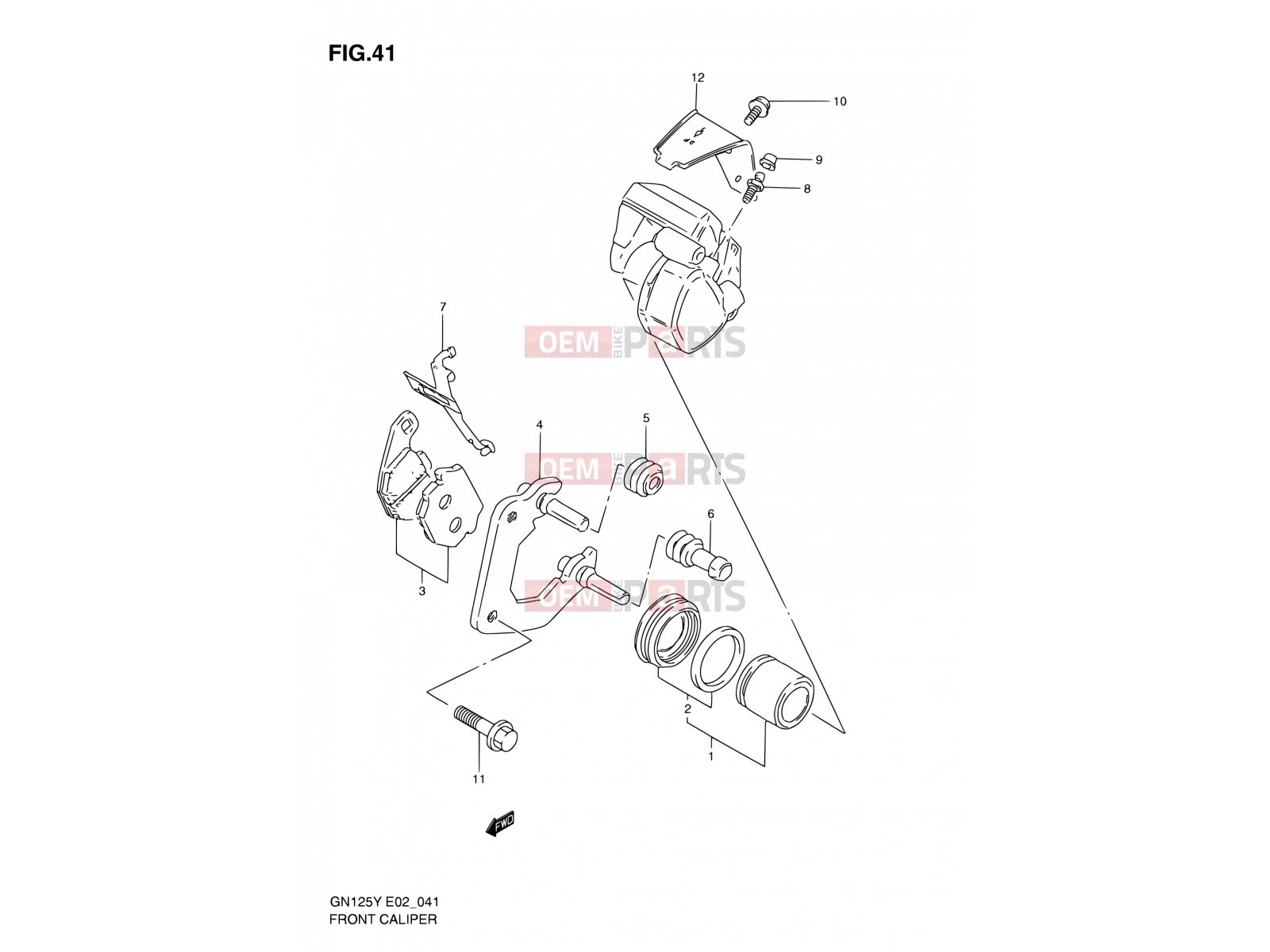 SUZUKI GN125E X (1999) 41 - FRONT CALIPER
