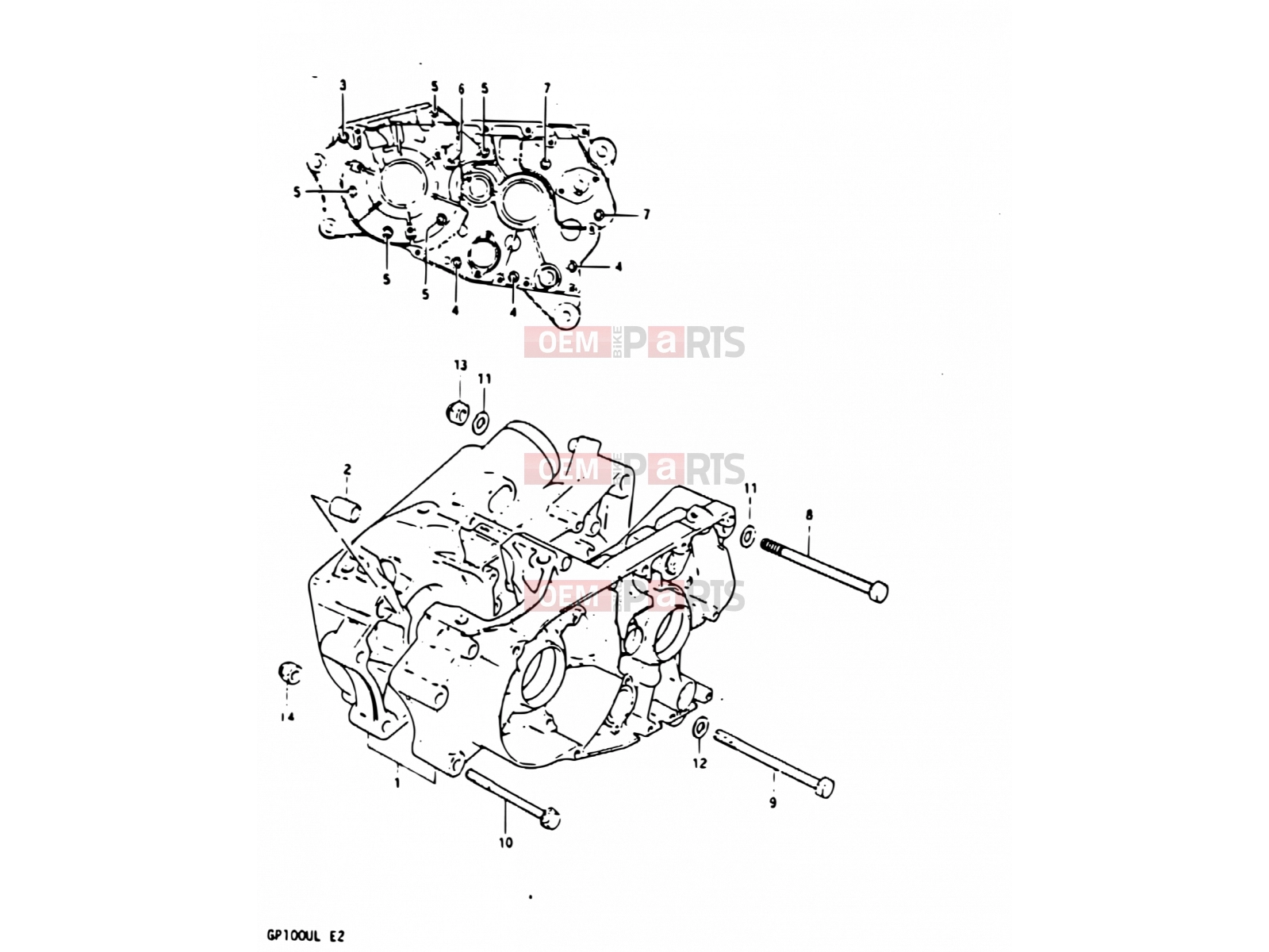 SUZUKI GP100 / GP100E D (1983) 2 - CRANKCASE