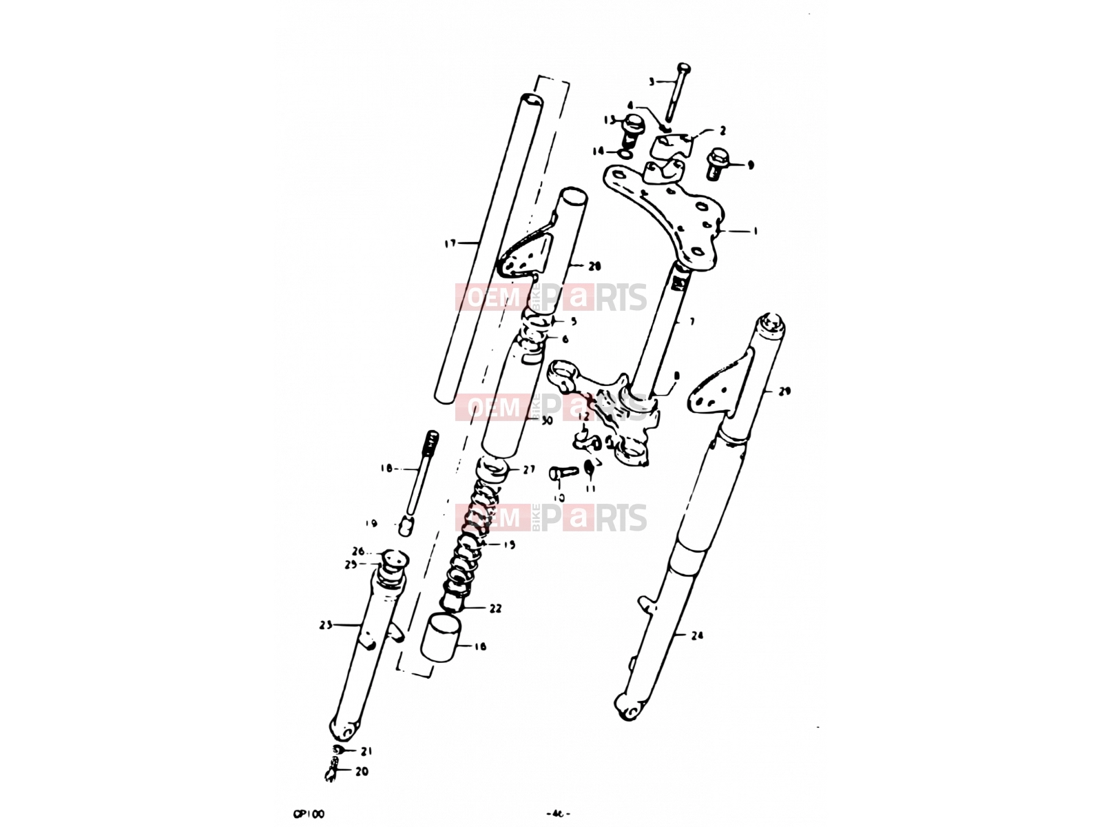 SUZUKI GP100 N (1992) 46 - FRONT FORK (E06)