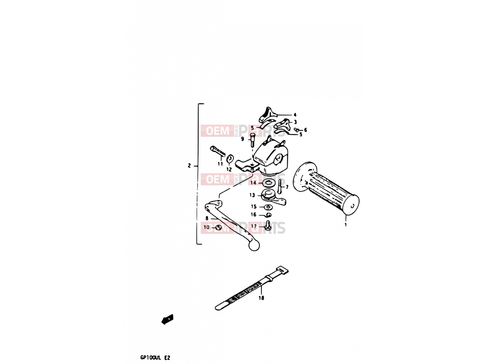 SUZUKI GP100U X (1999) 52 - LEFT HANDLE SWITCH