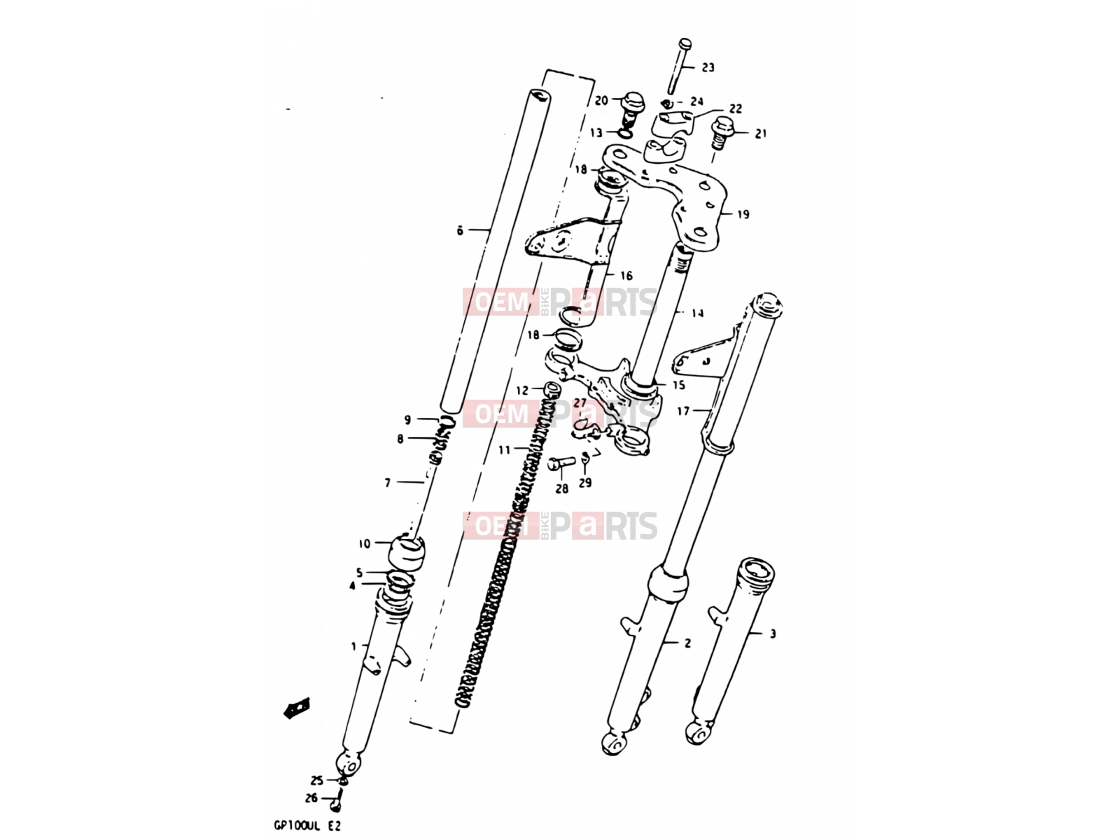 SUZUKI GP100U X (1999) 45 - FRONT FORK