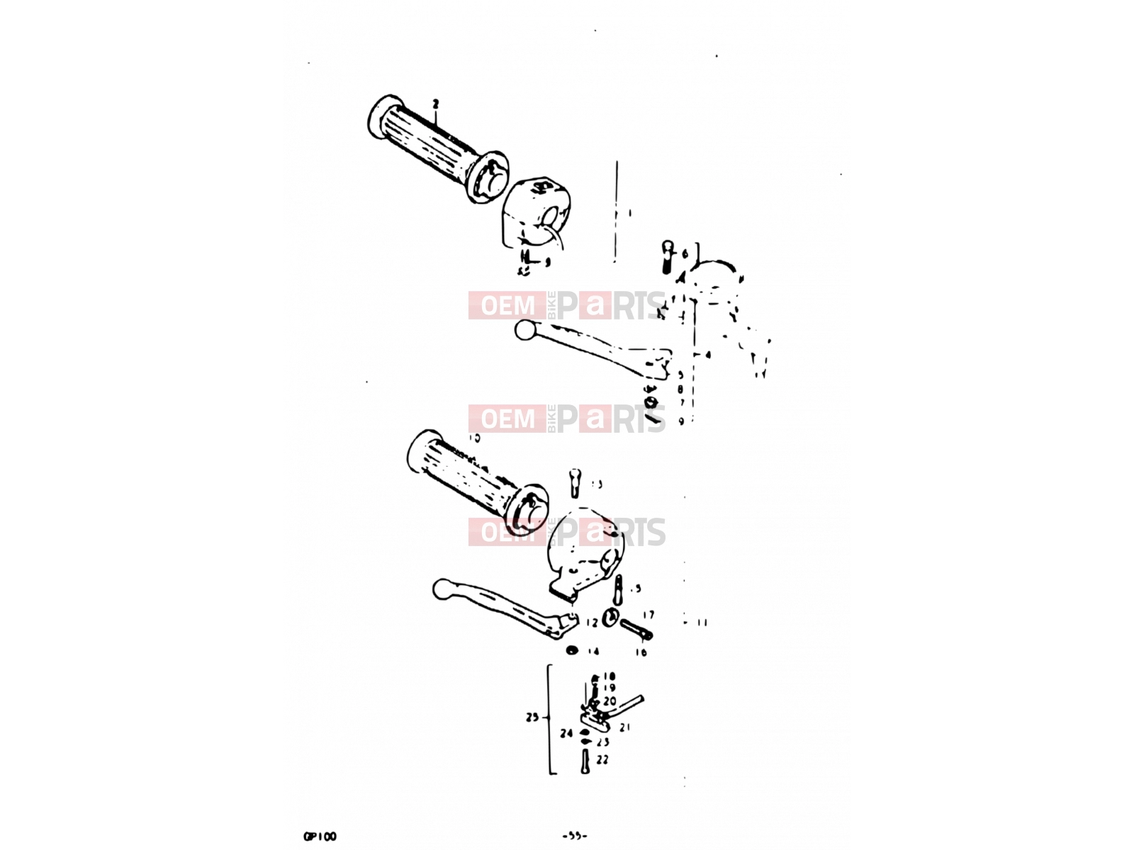 SUZUKI GP100U N (1992) 55 - RIGHT HANDLE SWITCH
