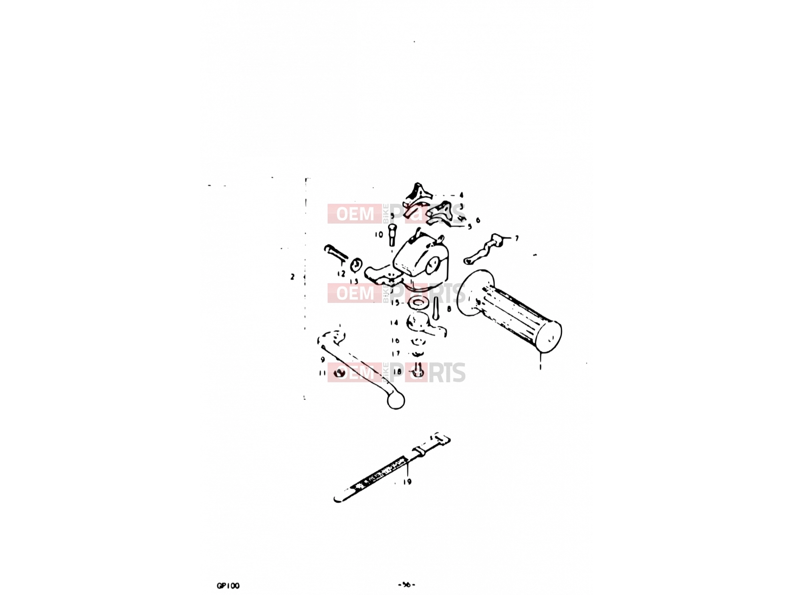 SUZUKI GP100U N (1992) 56 - LEFT HANDLE SWITCH