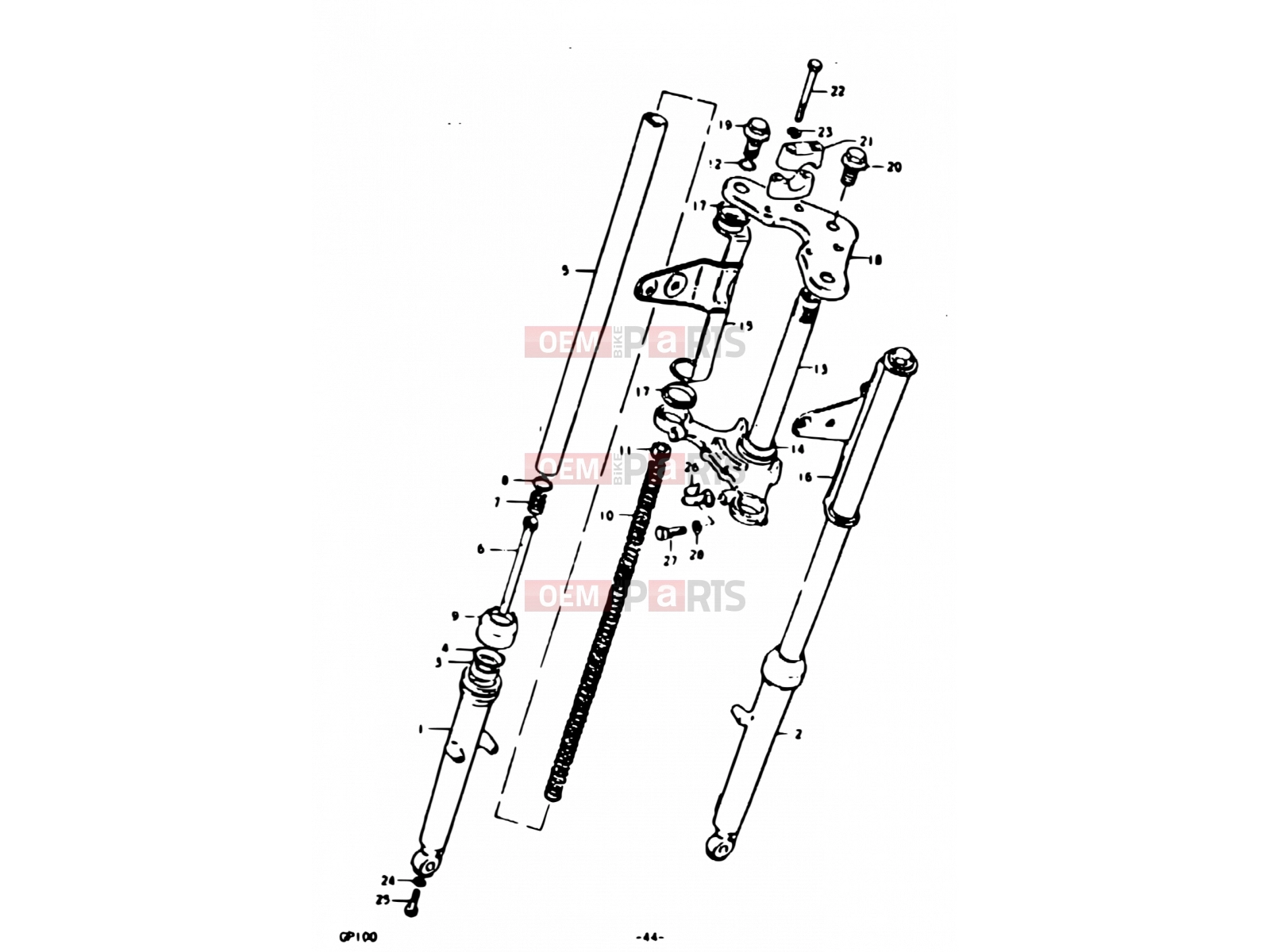 SUZUKI GP100U N (1992) 44 - FRONT FORK (E14)