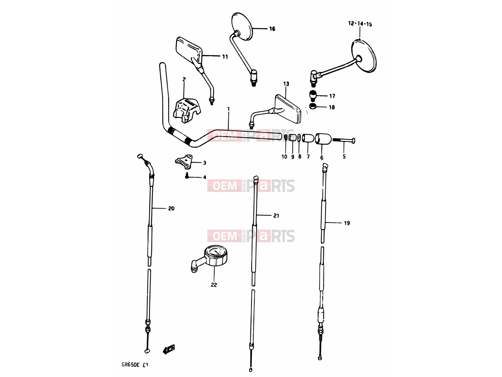 SUZUKI GR650 / GR650X E (1984) 60 - HANDLEBAR