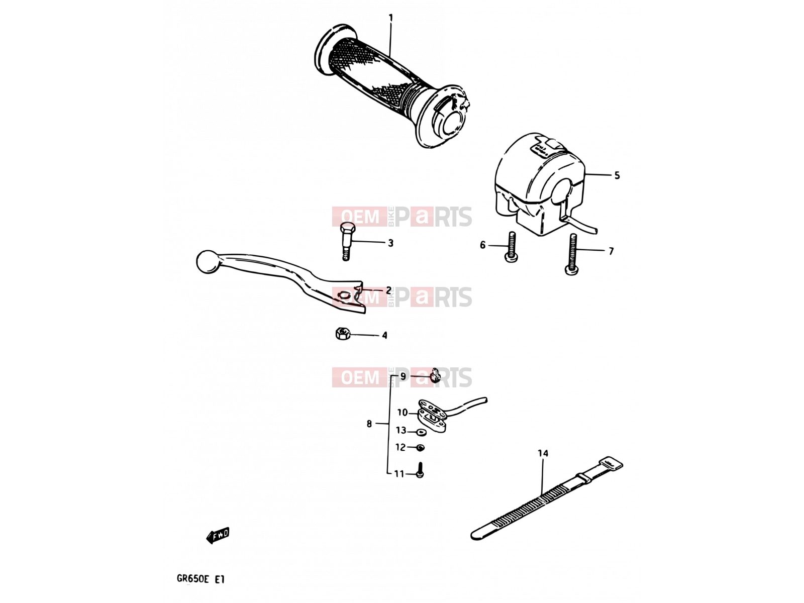 SUZUKI GR650 / GR650X E (1984) 61 - RIGHT HANDLE SWITCH