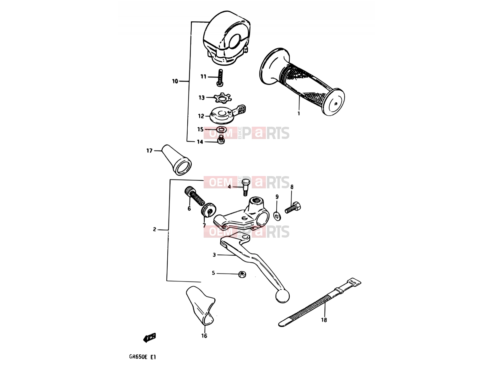 SUZUKI GR650 / GR650X E (1984) 62 - LEFT HANDLE SWITCH