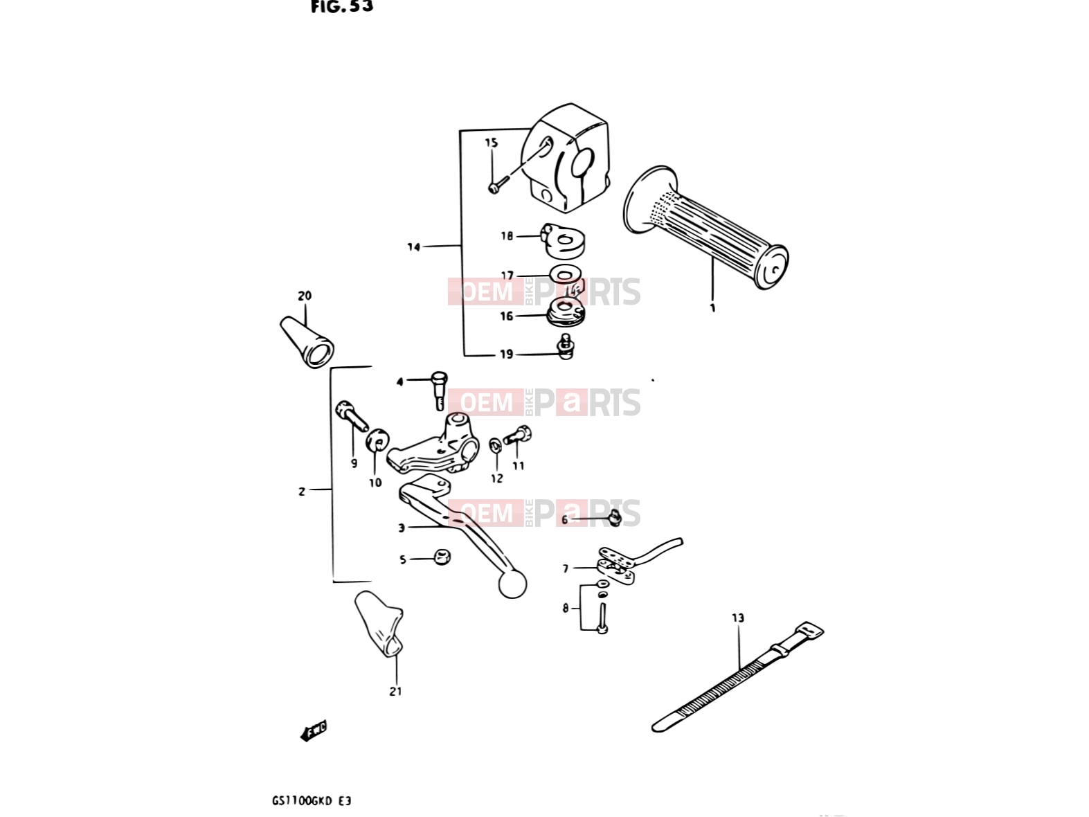 SUZUKI GS1100GK D (1983) 53 - LEFT HANDLE SWITCH