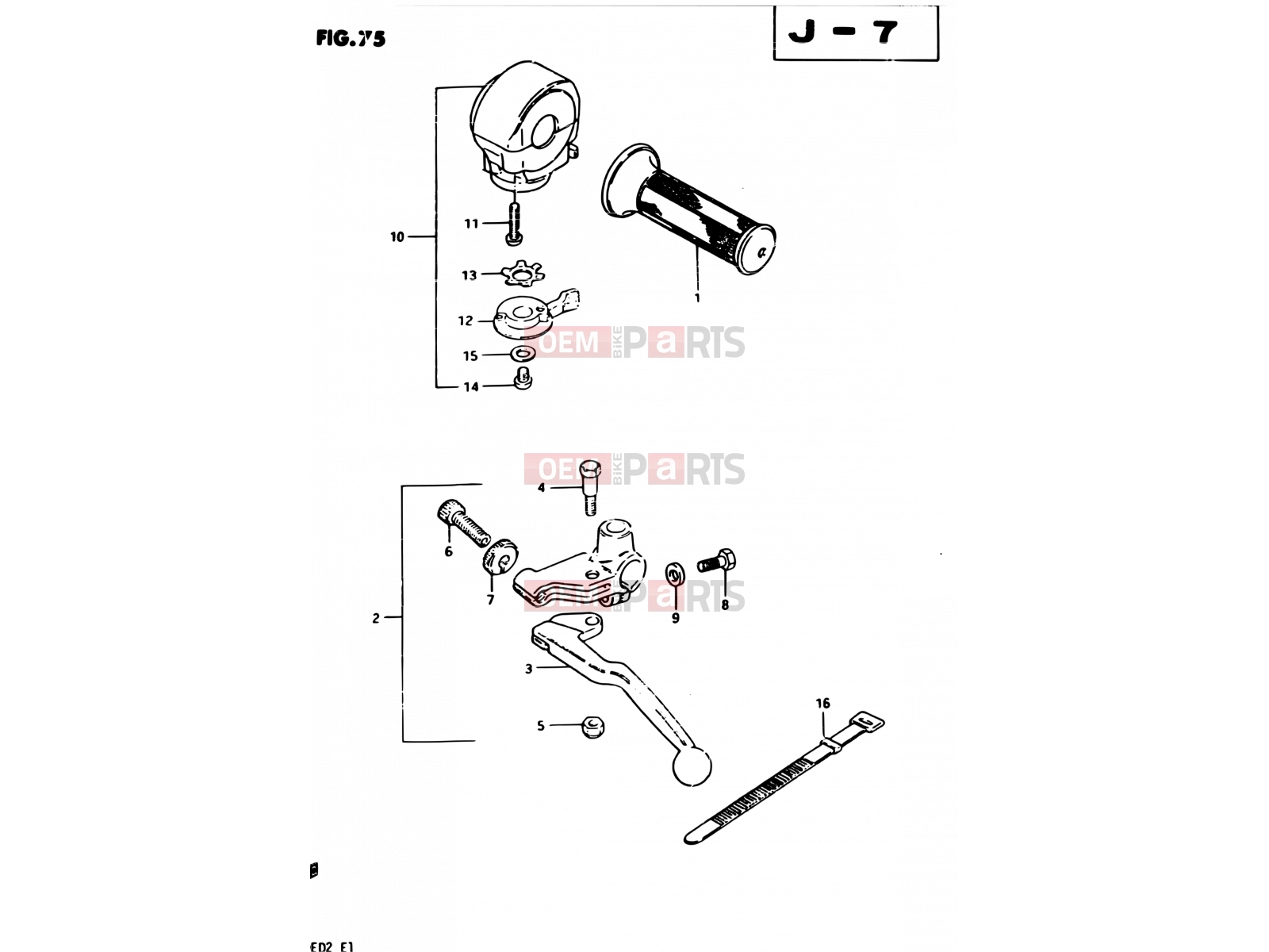 SUZUKI GS450L D (1983) 75 - LEFT HANDLE SWITCH (MODEL D)