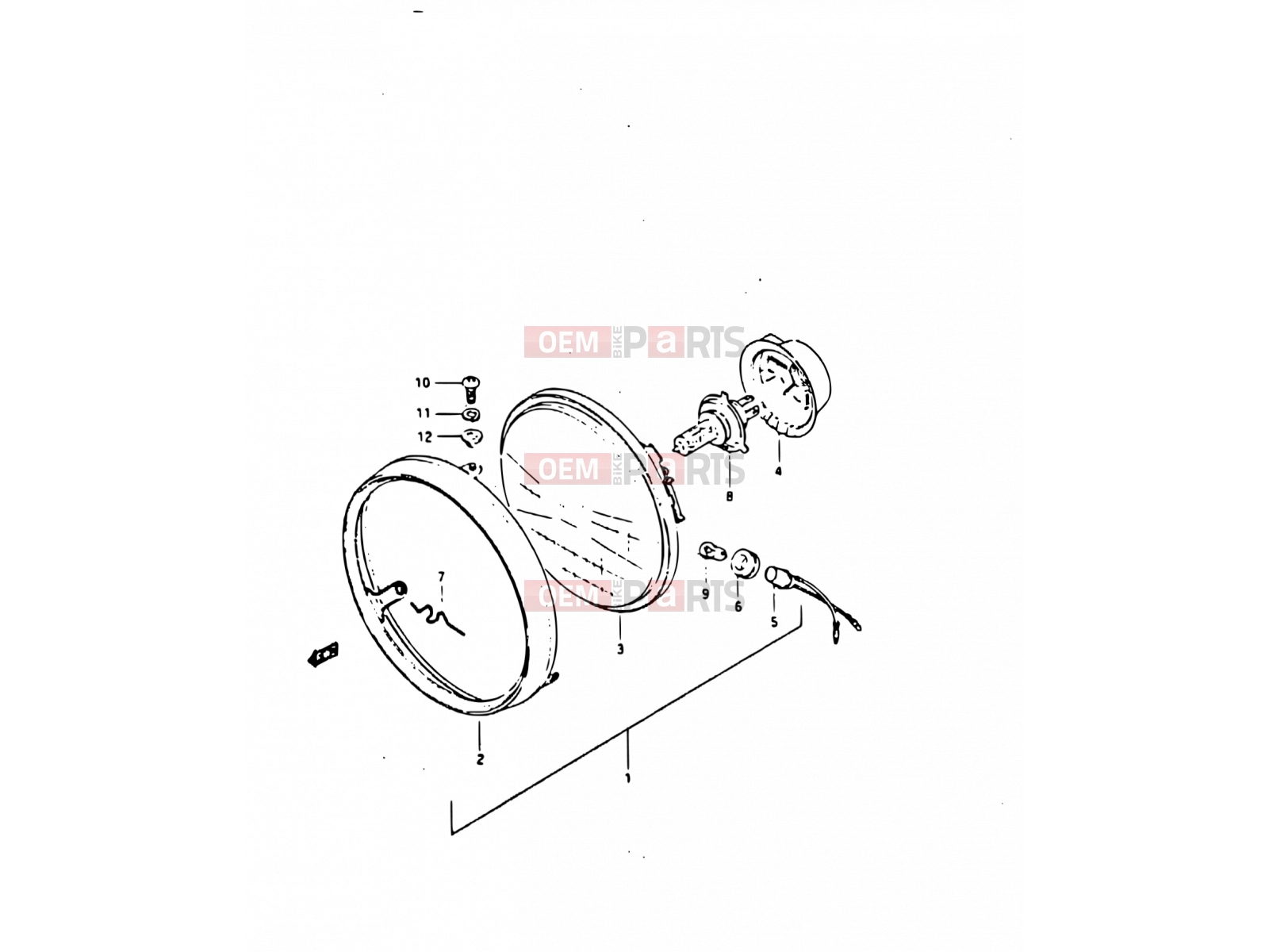 SUZUKI GS450S D (1984) 24 - HEADLAMP (E02, E75)