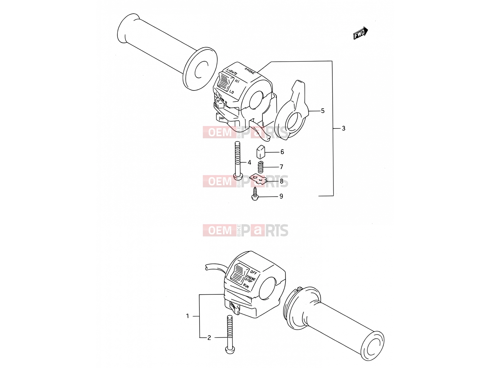 SUZUKI GS500E P (1993) (E28) 28 - HANDLE SWITCH