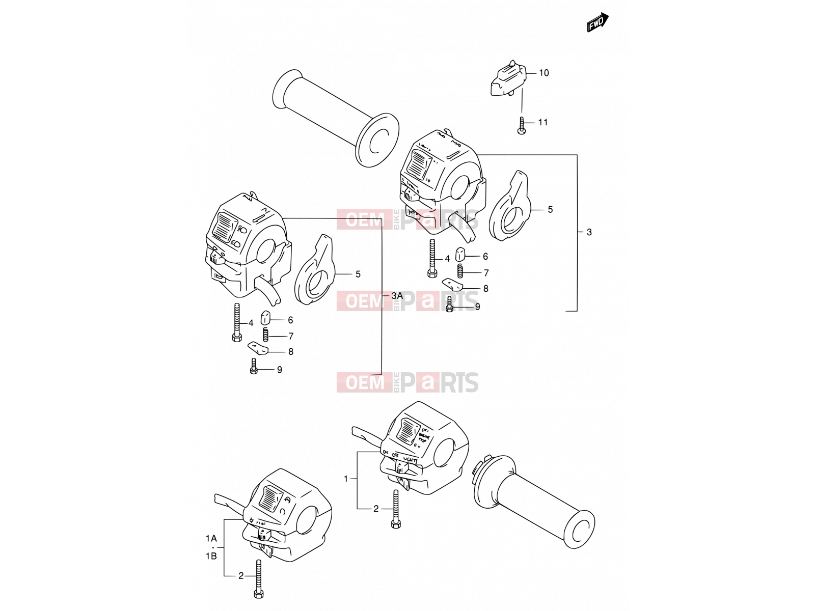 SUZUKI GS500E X (1999) 29 - HANDLE SWITCH