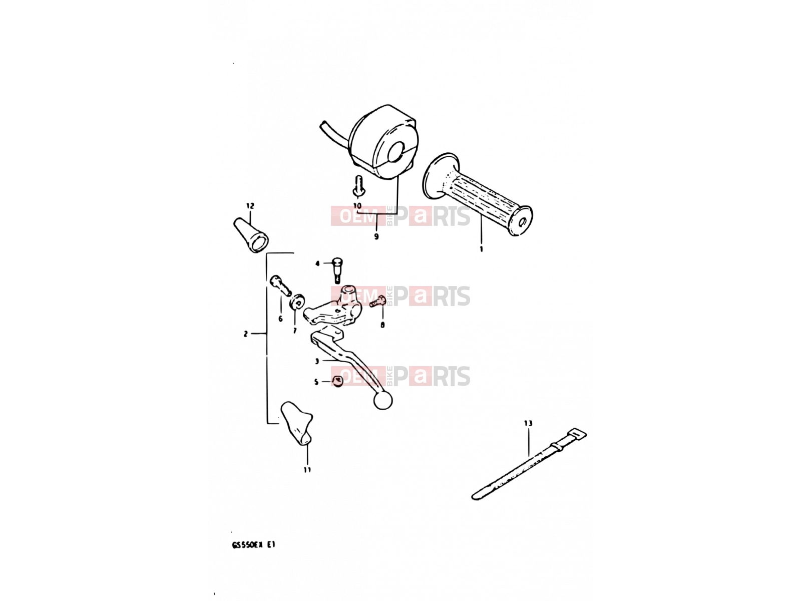 SUZUKI GS550E X (1999) 55 - LEFT HANDLE SWITCH