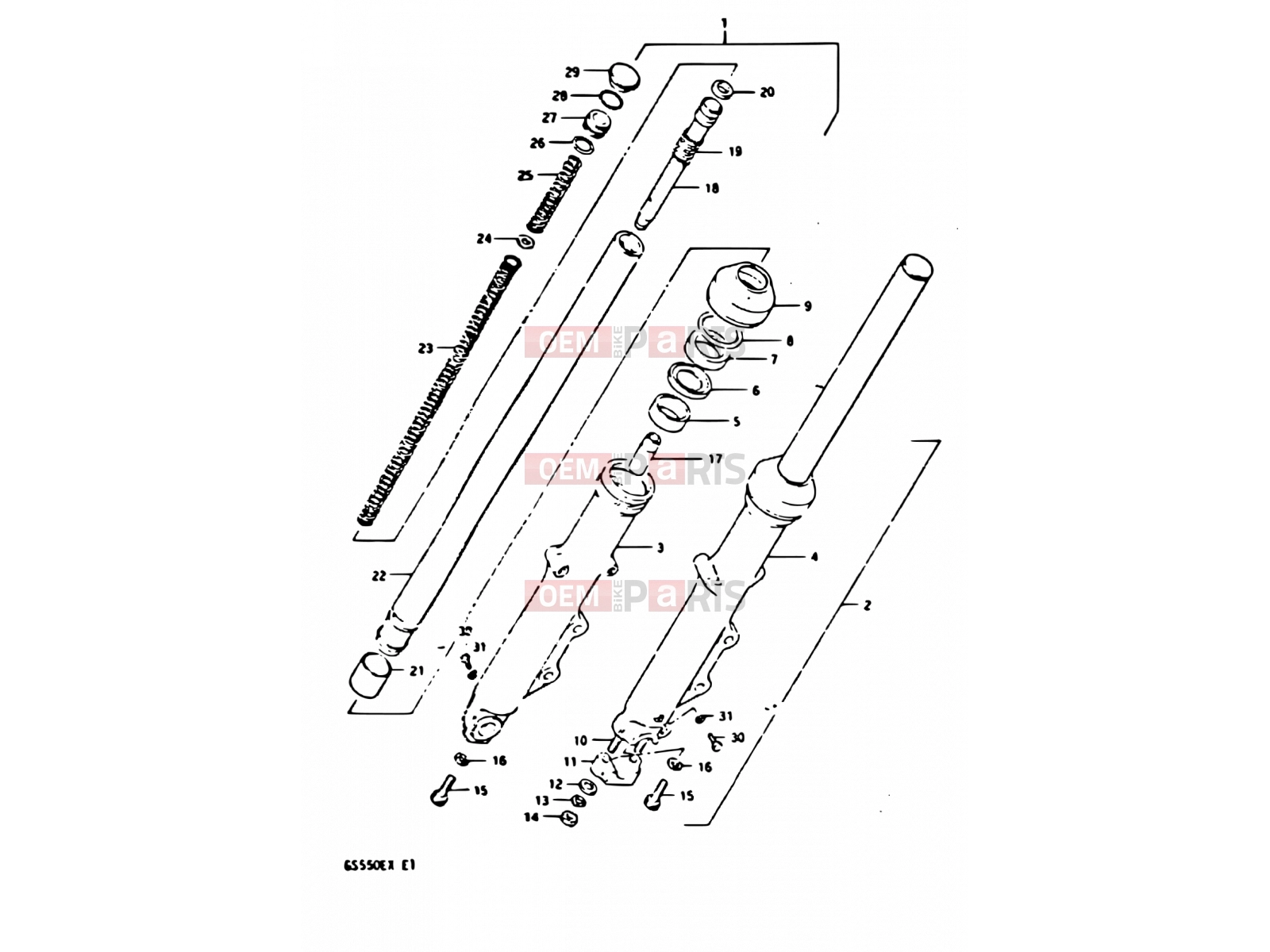 SUZUKI GS550E X (1999) 46 - FRONT FORK
