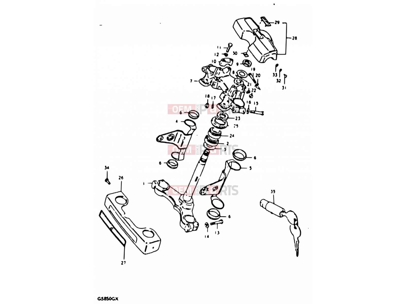 SUZUKI GS850G T (1996) 63 - STEERING STEM (E22, E25, E26)