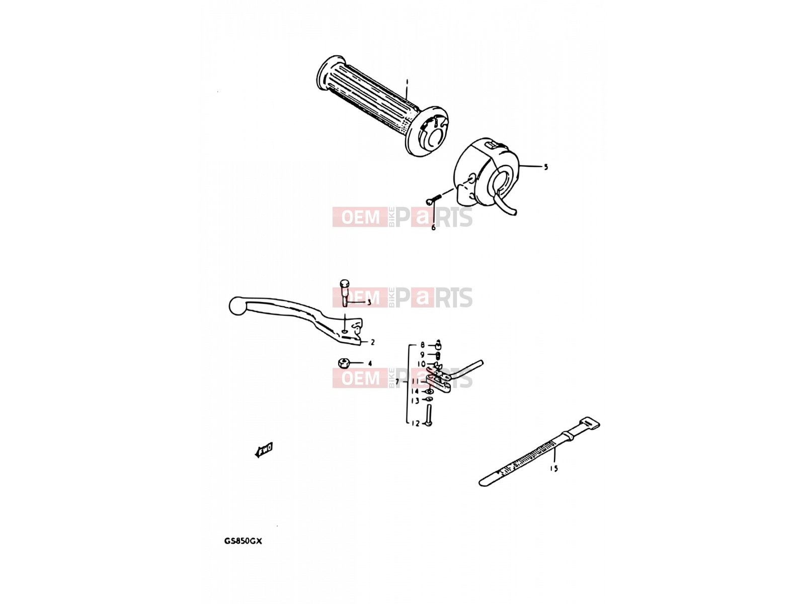 SUZUKI GS850G X (1999) 67 - RIGHT HANDLE SWITCH